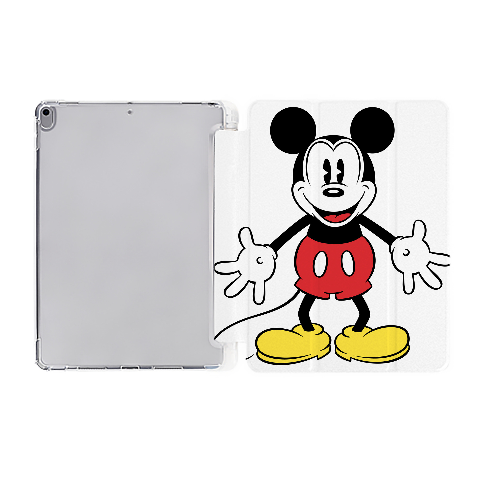 （画像用） ミッキーマウス Mickey Mouse IPad ケース ペン収納付き 三つ折りスタンド PUレザー×シリコン 対応機種9.5/10.5/10.9インチ